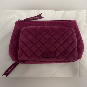 Vera Bradley Quilted Maroon Cosmetic Pouch